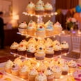 thumbnail image 1 of 2026 NEW 4 Tier Cupcake Stand Acrylic Tower Display with LED Light Premium Holder Dessert Tree Tower for Birthday Cady Bar Decor Weddings, Parties Events, Party Cake Display and Decoration (Yellow), 1 of 5