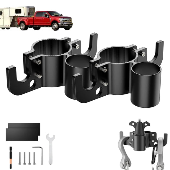 2026 NEW Aluminum Trailer Chain Holder, Heavy Duty Towing Chain Organizer with 7-Way RV Plug Holder Cover,Camper Trailer Towing Accessories
