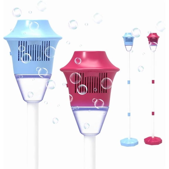 2026 NEW Bubble Machine Stand - Portable Street Lamp Design, Automatic Bubble Blower with Light for Backyard, Lawn, and Garden Entertainment Simple Red