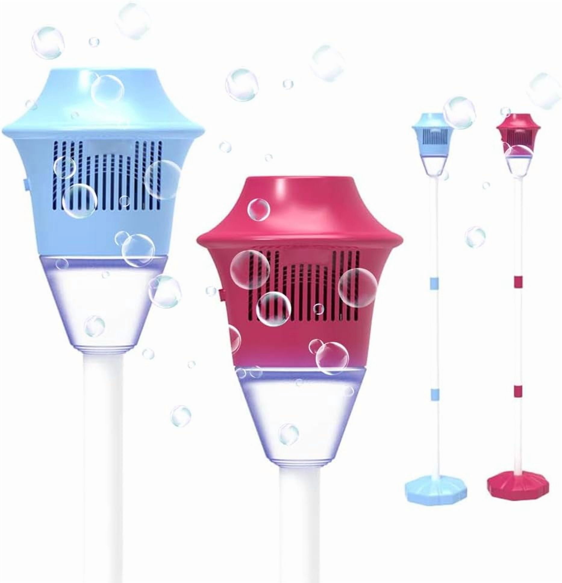 2026 NEW Bubble Machine Stand - Street Lamp Design with Sound & Light Effects, Portable Outdoor Bubble Maker for Patio and Festival Decoration Simple Blue