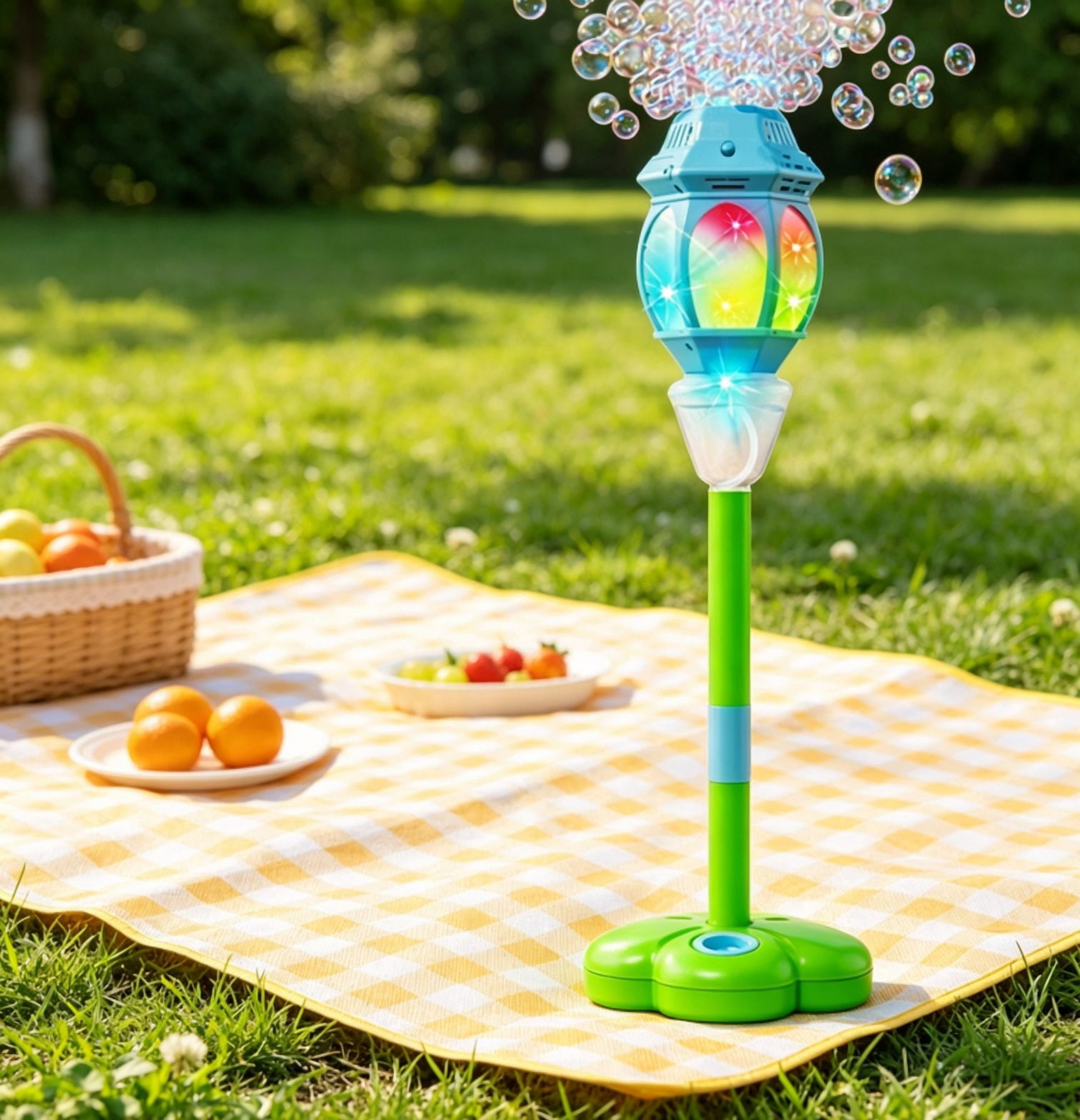 2026 NEW Bubble Stand Machine,Height 37 Inches Stand Up Automatic Bubble Machine for Adult, Outdoor Tall Bubble Maker with Lights,Standing Bubble Machine for Parties Wedding,Christmas Gifts Blue A14