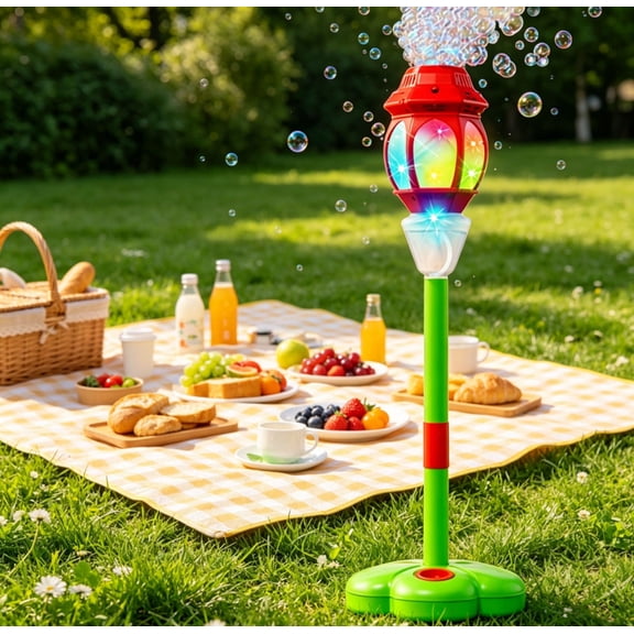 2026 NEW Bubble Stand Machine,Height 37 Inches Stand Up Automatic Bubble Machine for Adult, Outdoor Tall Bubble Maker with Lights,Standing Bubble Machine for Parties Wedding,Christmas Gifts Red A14