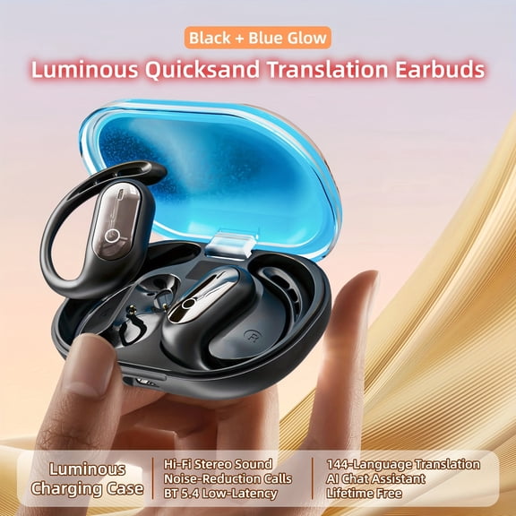 2026 NEW-Gen AI Translator Earbuds- 144-Language Real-Time Translation, AI Chat Assistant, 60H Battery, Open-Ear TWS Hi-Fi Headphones for Running Travel, Study Abroad, Back to School, Business, Work