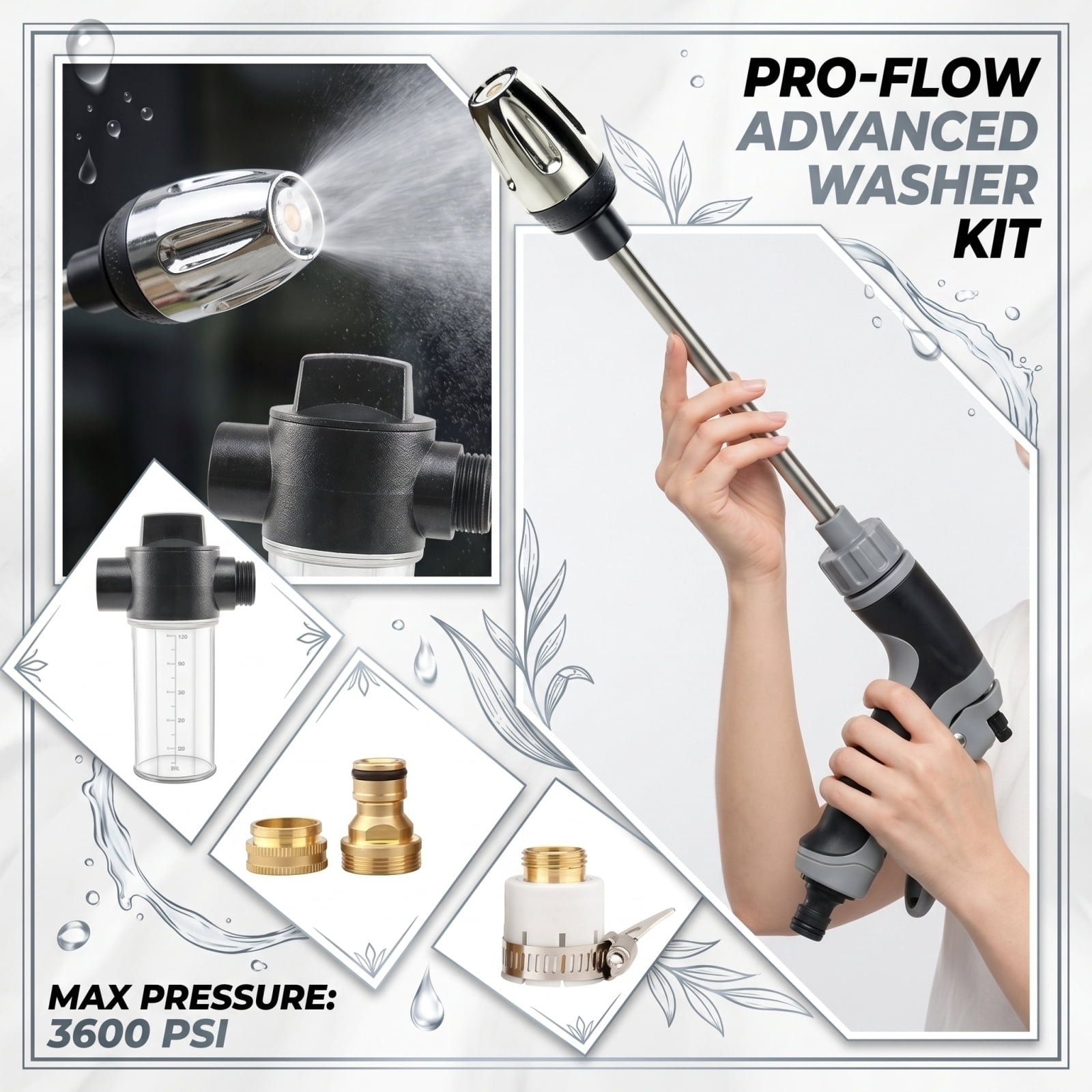 2026 NEW Hose Hawk Pro Pressure Washer, 3 Adjustable Spray Modes, Suitable for Car Washing, Garden Watering, Window Cleaning