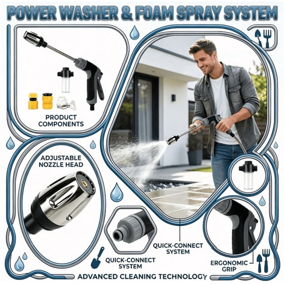 2026 NEW Hose Hawk Pro Pressure Washer, 3 Adjustable Spray Modes, Suitable for Car Washing, Garden Watering, Window Cleaning