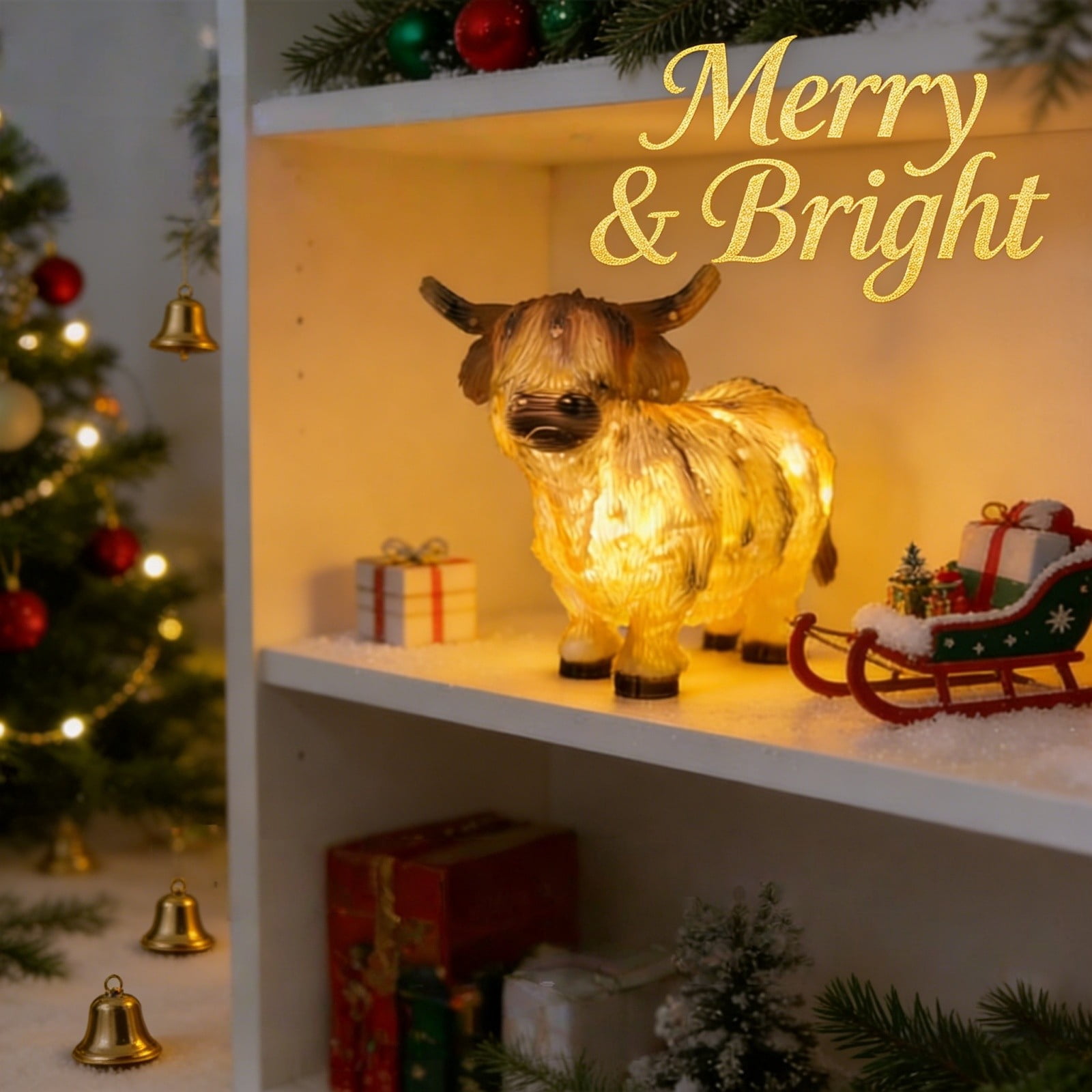 2026 NEW Lighted Highland Cow Outdoor Decorations,highland Cow