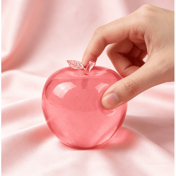 2026 NEW Realistic Food Simulation Stress Ball, Soft Squeeze Dough for Anxiety Relief for Adults Cute Funny Desk Decor Pink Apple
