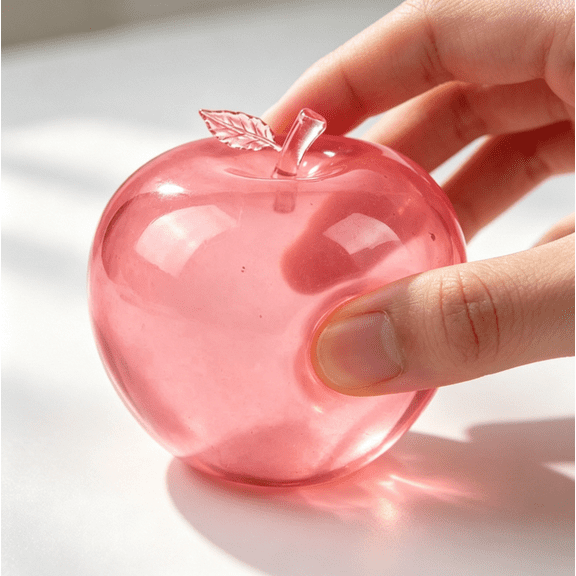 2026 NEW Realistic Food Simulation Stress Ball, Ultra-Soft Texture for Mindful Squeezing and Tension Release Pink Apple