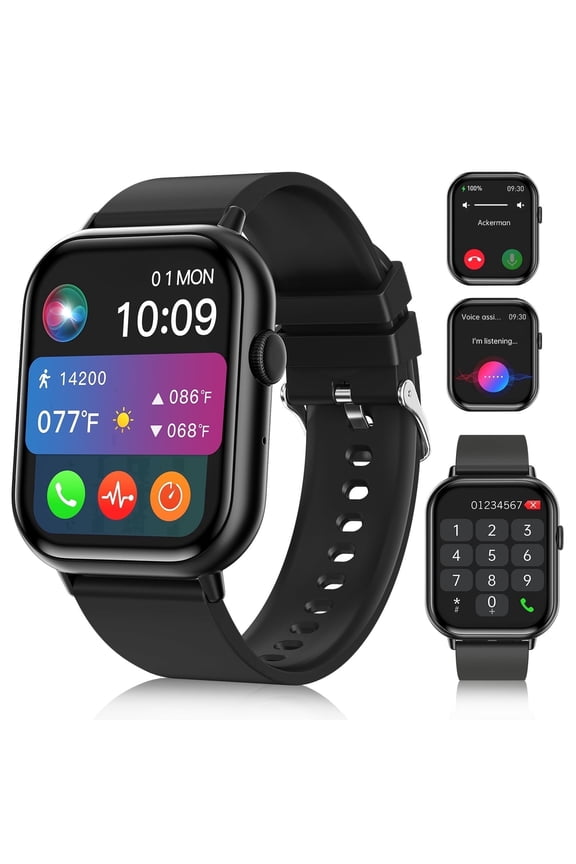 2026 NEW Smart Watch, 2.01'' HD Screen SmartWatch for Men Women , Answer/Make/Message, 100+ Sports Modes, IP67 Waterproof Compatible with Android and iPhone