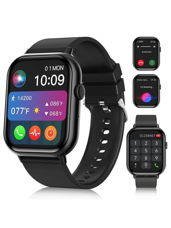 2026 New Smart Watch, 2.01'' HD Screen Smartwatch for Men Women , Answer/Make/Message, 100+ Sports Modes, IP67 Waterproof Compatible with Android and Iphone