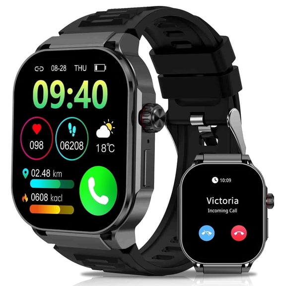 2026 NEW Smart Watch, 2.06''Amoled Screen SmartWatch for Men , Answer/Make/Message, 100+ Sports Modes, IP67 Waterproof Fitness Tracker Compatible with Android and iPhone