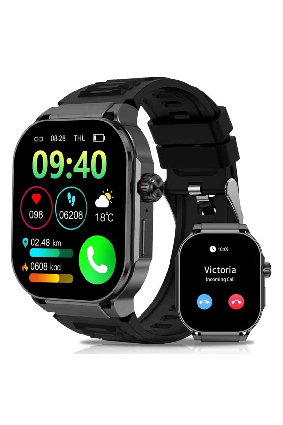 2026 NEW Smart Watch, 2.06''Amoled Screen SmartWatch for Men , Answer/Make/Message, 100+ Sports Modes, IP67 Waterproof Fitness Tracker Compatible with Android and iPhone