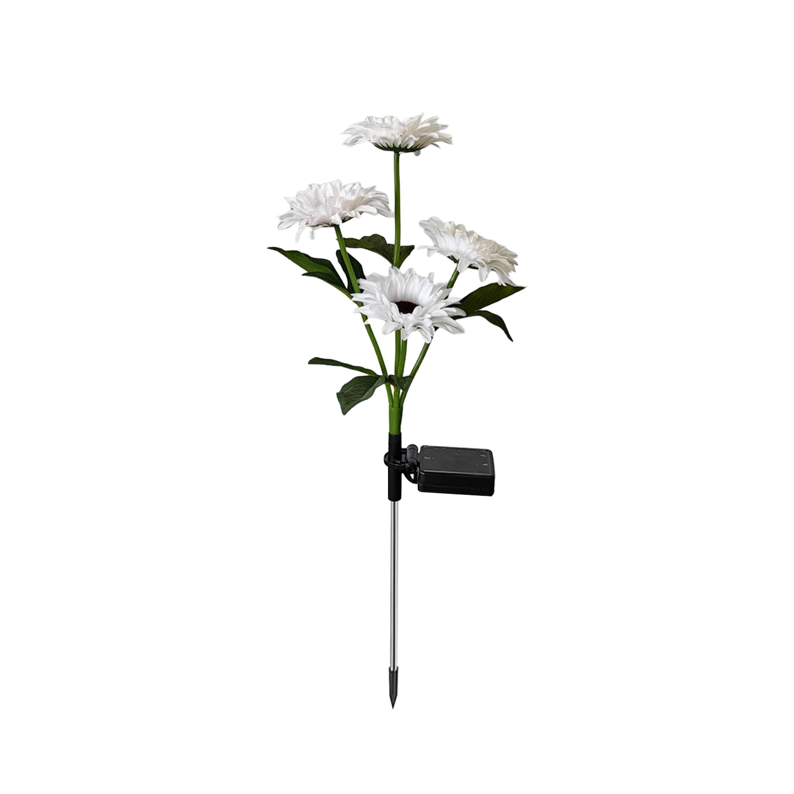 Solar Powered Garden Lights, Chrysanthemum Decoration for Yard Pathway Patio, Waterproof LED No Wiring Hassle-Free White