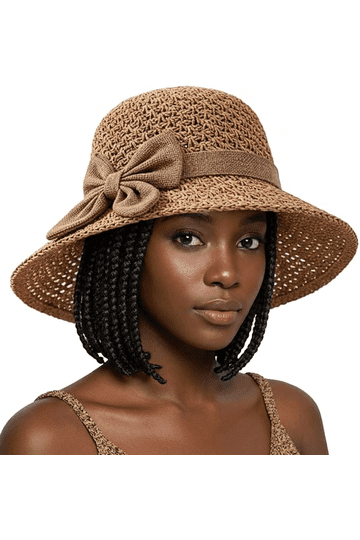 Khaki Raffia Woven Wide Brim Foldable Sun Hat with Bow Amazon.com: Big Brim Straw Sun Hat Summer Beach Hat for  main image 3