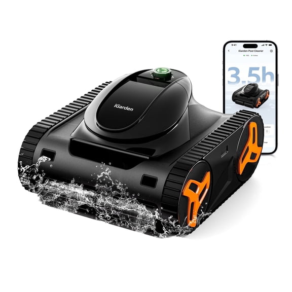 iGarden Robotic Pool Cleaner KN Series, 210-Min Runtime, Smart 3D Navigation, Full-Inverter Energy-Saving Tech, Cleans Floor, Wall & Waterline