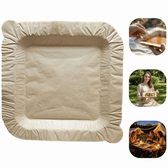 2026 NEWParty Disposable Square Plates 20 Pack Biodegradable Compostable, Water-Resistant Non-Stick, Peel-Away Design, Heavy-Duty for Picnics