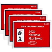2026 Independent American Mahjong Reference Sheet, Laminated Waterproof Large Print Hand Combination Rule Card, Portable Table Game Helper for Mahjong Club  & Adult Mahjong Players