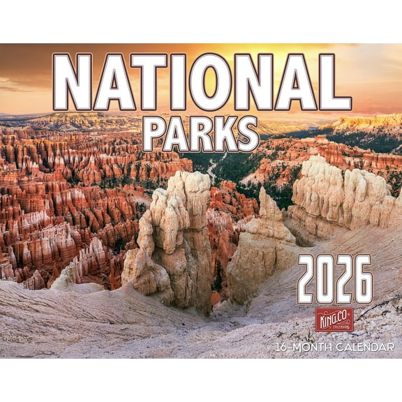 2026 National Parks Wall Calendar 16-Month X-Large Size 14x22, National Park Scenic Calendar by The KING Company-Monster Calendars