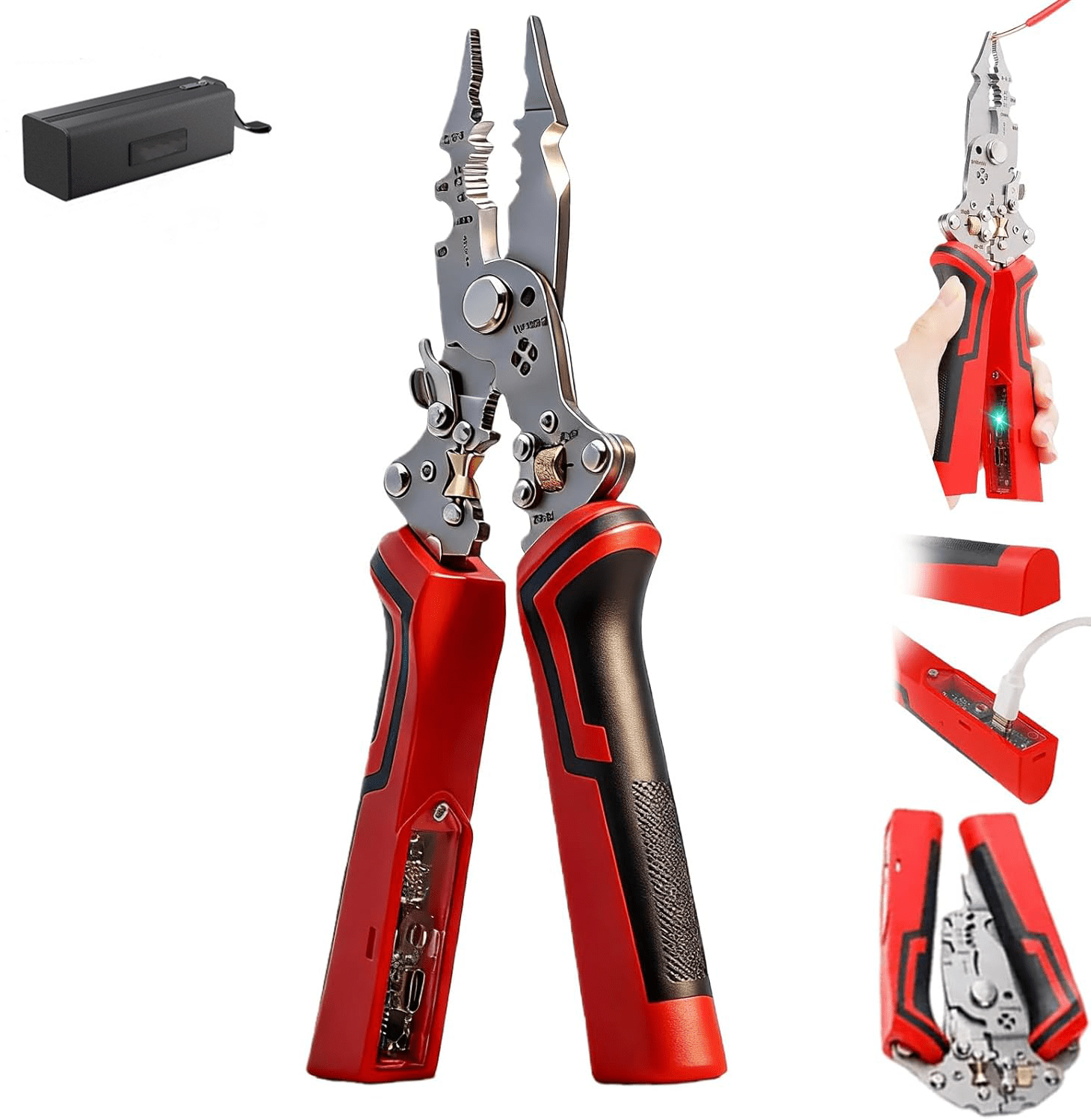 2026 New 10 in 1 Wire Stripper with Voltage Tester, Upgrade Heavy Duty Wire Stripper Pliers, Multi-function Electric Wire Stripping Tool Electrical Pliers for Cutting and Splitting(wwx)