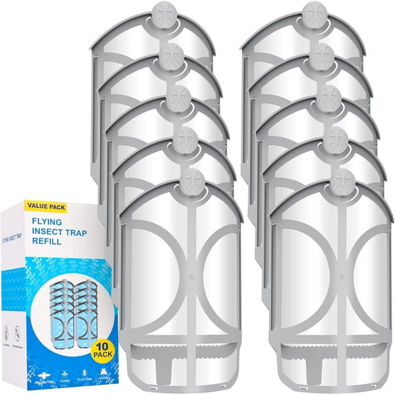 2026 New 10 Pack Flying Insect Trap Refills, Compatible with z z e v o M 364, M 364 A & Max Models, Replacement Sticky Pads for Flying Bug Trap