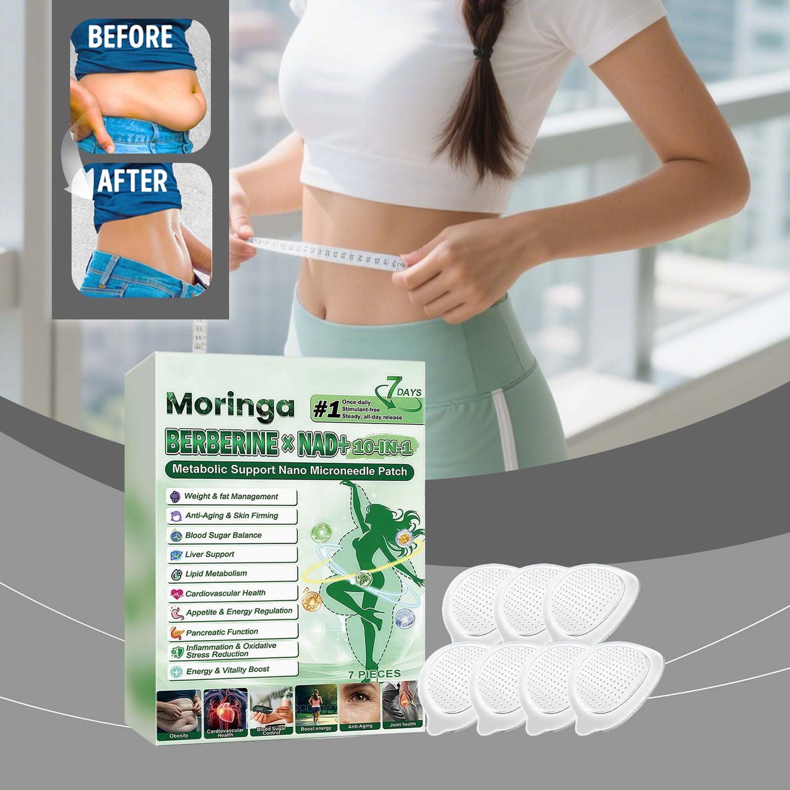 2026 New 10-in-1 Nano Micro Herbal Patch, Invisible Ultra-Thin Design, Natural Skin Care for Women & Men, Gentle for All Skin Types, 7 Patches/Box