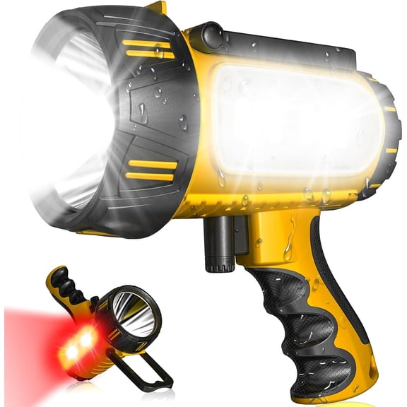 2026 New 100,000 Lumen Super Bright Spotlight,10000mAh Rechargeable Flashlight Handheld Spotlight,Spot Light Outdoor Runtime 72+ Hrs,Flashlight archlight Flood Camping Hunting Boating with Tripod