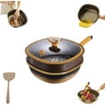 thumbnail image 1 of 2026 New 12in Titanium Alloy Non-Stick Pot with Lid, Wok With Steamer, for Cooking, Frying, Baking (Wok + Steamer), 1 of 6