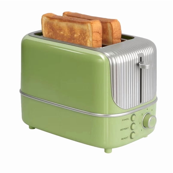 2 Slice Toaster with Wide Slots,7 Shade & Removable Crumb Tray,Retro Compact Bread Toaster for Bagels & Thick Bread