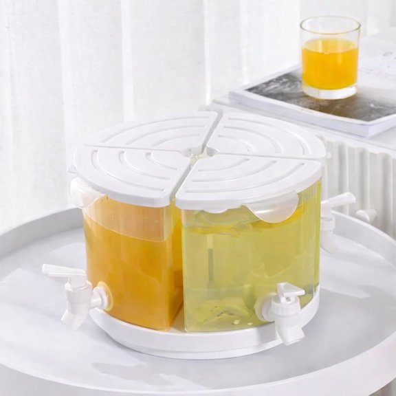 2026 New 2 Tier 4 Chamber Beverage Dispenser Party Tower with 360° Rotating Base & Easy-Pour Spigots, Large Capacity Drink Tower for Parties, BBQ, Home Bar & Events