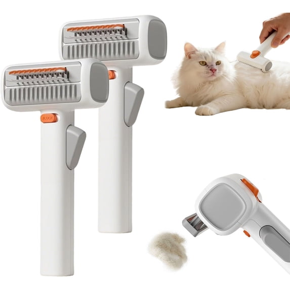 2026 New 2-in-1 Pet Self Detangling Grooming Comb, Professional Deshedding Tool for Dogs & Cats, Gentle Undercoat Rake & Brush for Long or Short Hair, Removes Mats, Tangles & Loose Fur