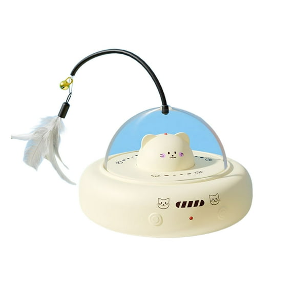 2026 New 2 in 1 Rechargeable Interactive Cat Toys for Indoor Cats Self Play, Automatic Kitten Toys with Feather Wand and Laser Pointer for Cat Gifts