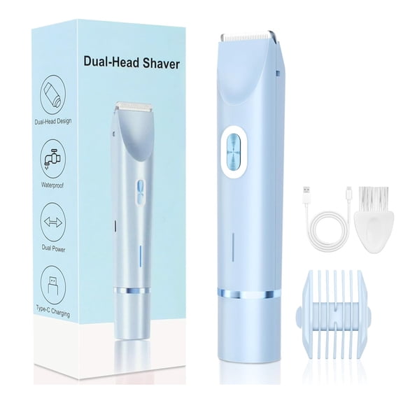 2026 New 2-in-1 Waterproof Painless  Trimmer for Women – Dual Head Electric Razor, Pubic & Body Hair Shaver,Gift for Her