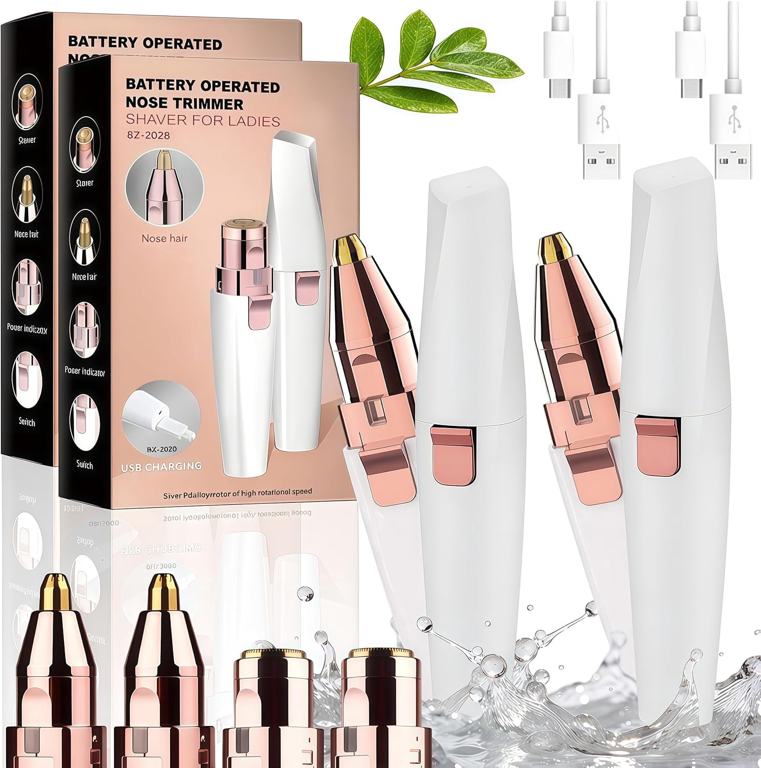 2026 New 2-in-1 Women's Eyebrow and Facial Hair Removal Device with LED Light, Rechargeable Electric Facial Hair Remover for Women Face and Upper Lip, Portable, Safe & Gentle on The Skin