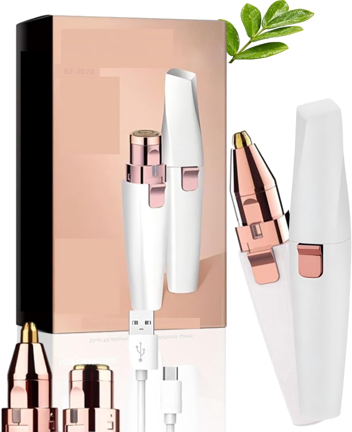 2026 New 2-in-1 Women's Eyebrow and Facial Hair Removal Device with LED Light, Rechargeable Electric Facial Hair Remover for Women Face and Upper Lip, Portable, Safe & Gentle on The Skin