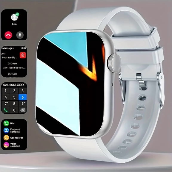2026 New 2-inch Touch Screen Dual Band Smart Watch for Men Women Wireless Calling Steps Calories Tracking Call Message Reminder Multifunction Fitness Sports Smartwatch Compatible with Android iPhone