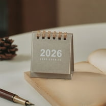 2026 New 2026 Small Desk Calendar Vintage Mini Small Calendar Desktop Ornament Student Portable Coil Calendar Planner