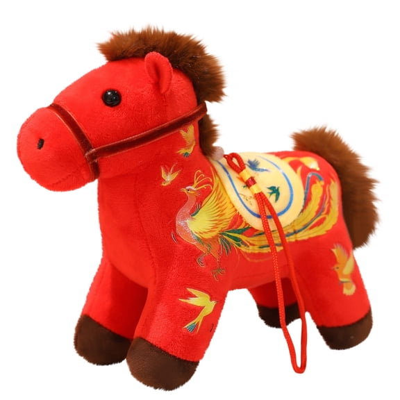 2026 New 2026 Year of The Horse New Year Ornaments, Cute House Plush Mascot Home Decor Gifts Indoor Outdoor Hanging Ornament for Car, Bag, Holiday