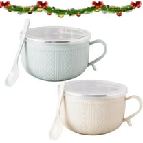 2026 New 25-Oz Mug Meals W/Lid-Its,Set of 1/2/3/4 25 Oz Mug Meals with Lids,25oz Mu-g Mea-ls with Lids,Round Holiday Mea-l Mu-gs with Handles Spoon for Coffee, Soups, Stews, Ideal Gift
