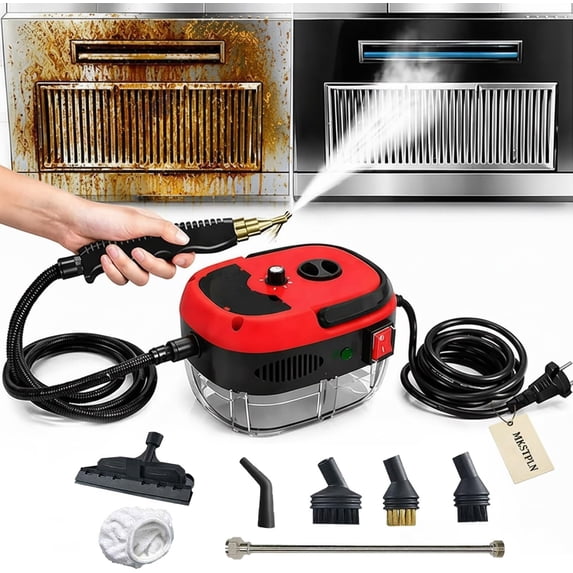 2026 New 2500w Handheld High-Temperature Pressurized Steam Cleaner Portable Multi Surface Steamer with 6 Adjustable Levels 10 Accessories for Home Kitchen Tile Grout Car Cleaning