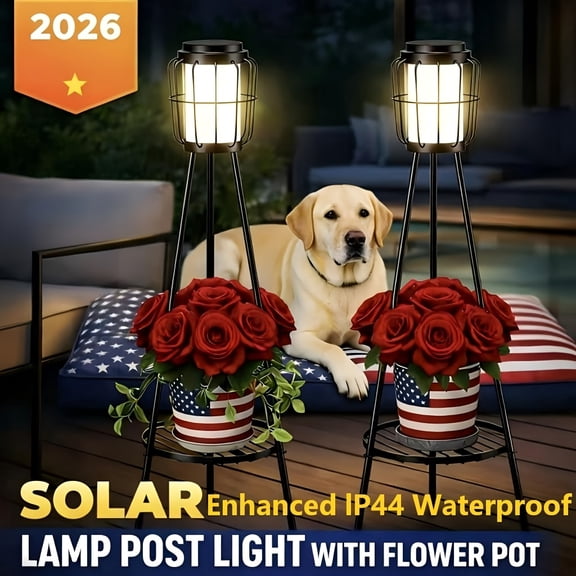 2026 New 2PCS Street Lamp Post Lights - with Flower Pot & Stand, Limited Time Offer for Courtyard Decor