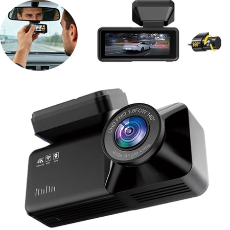 2026 New 3.0 4K Front and Rear Dash Cam, 4K + 1080P Dash Camera for Car with Night Vision