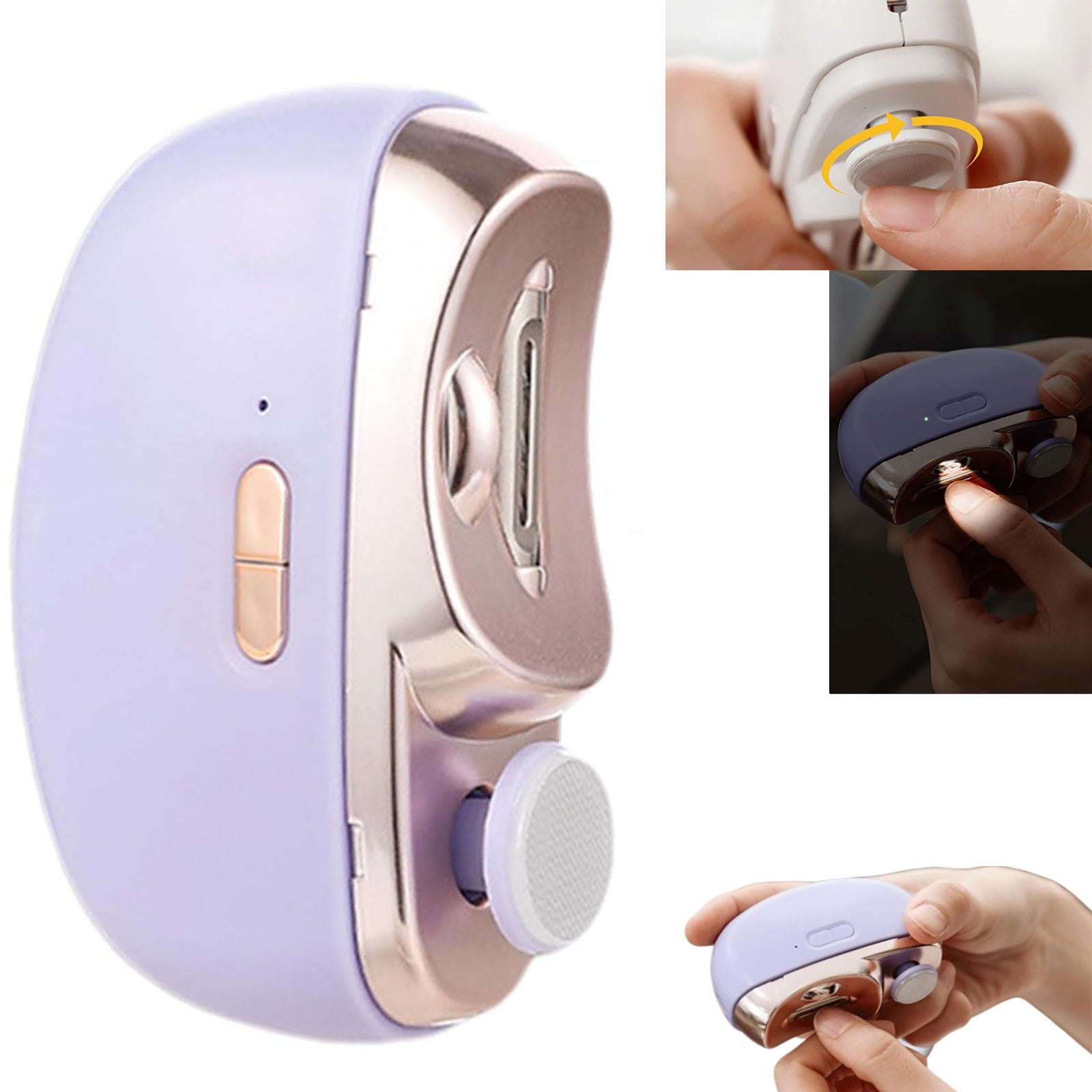 2026 New 3 in 1 Electric Nail Clipper, Multifunctional Nail Trimmer with, 2 Adjustable Speeds, LED Light & Chip Collecting Box, Suitable for Adults, Elderly