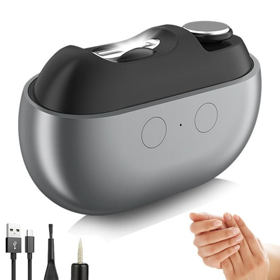 2026 New 3 in 1 Electric Nail Clipper with Polisher, 3 Speed Automatic Electric Nail Trimmer, Built-in Debris Collector, Night Light, Rechargeable Cordless USB Battery Fingernail Trimmer