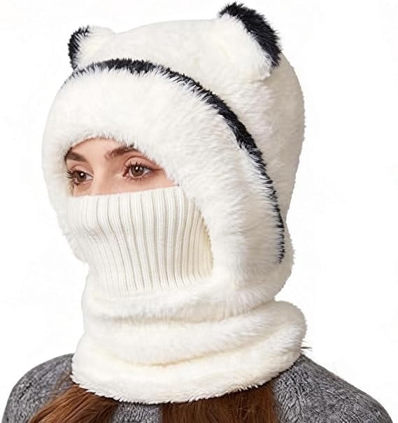 2026 New 3-in-1 Bear Mask Cap, Bear Ski Mask | Fleece Beanie with Built ...