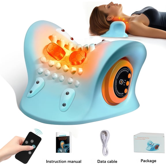2026 New 3-in-1 Neck Massager Heated Neck Massage Pillow Pulsed Vibration Massage Deep Tissue Massage Pillow Suitable for Neck, Back and Shoulder