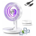 2026 New 3-in-1 USB Desk Fan with Colorful LED Light, Portable Colored ...