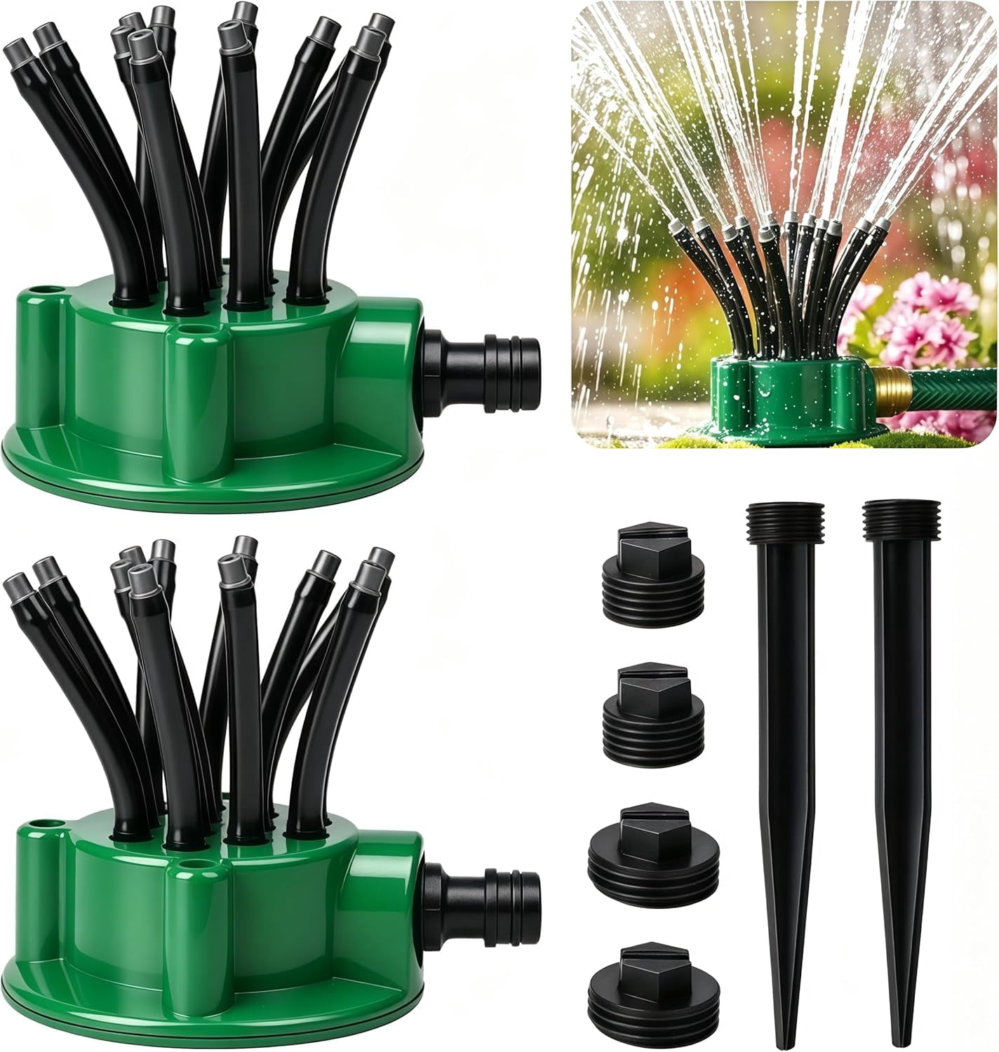 2026 New 360° Multi-Directional Lawn Sprinkler for Yard & Garden - Precision Garden Irrigation with Flexible Spray Nozzles (2 Pcs)