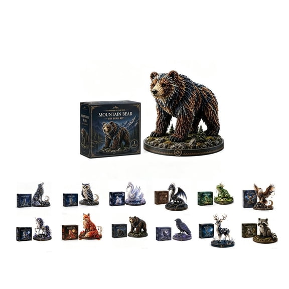 2026 New 3D Beaded Animal Kit, Mythical Guardian Diy Animal Beading Kit, Unique Handmade Gift for Craft Lovers (Mountain Bear)