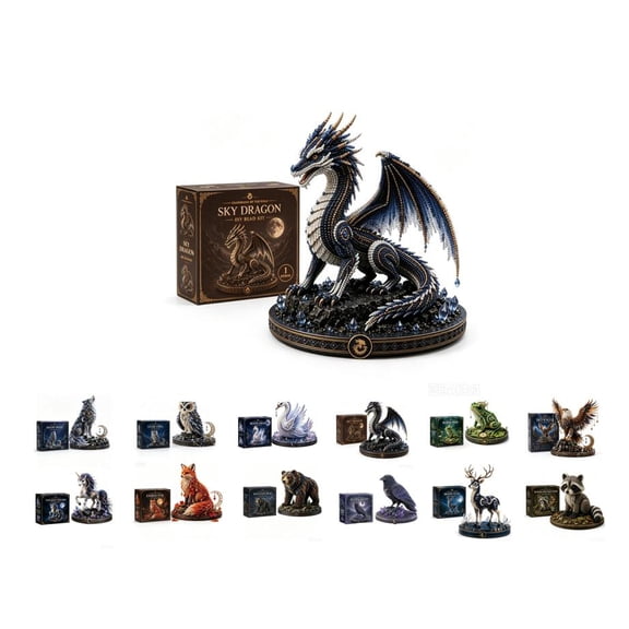 2026 New 3D Beaded Animal Kit, Mythical Guardian Diy Animal Beading Kit, Unique Handmade Gift for Craft Lovers (Sky Dragon)