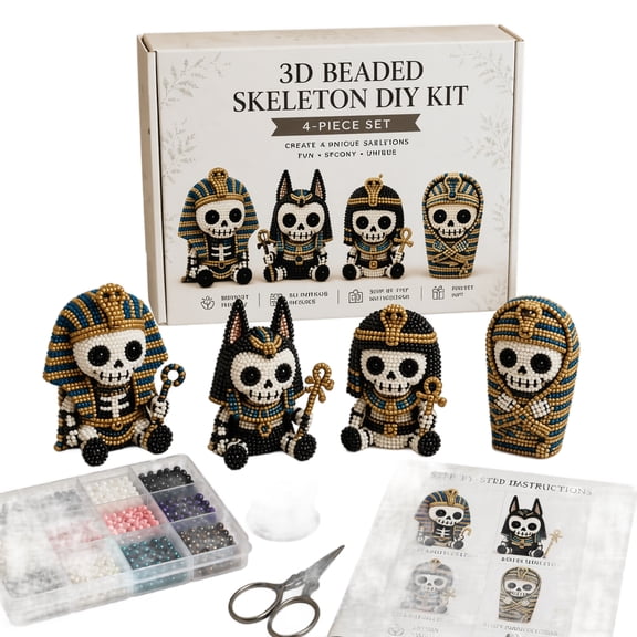 2026 New 3D Beaded Skeleton DIY Kit, Unique Halloween Craft Supply, Delicate Beadwork Adds Fun And Festive Vibes To Your Home